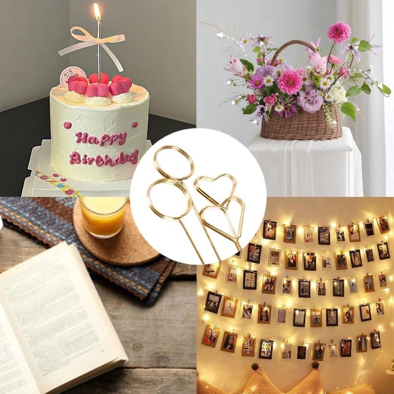 40Pcs Metal Floral Card Holder Picks for Centerpieces and Tables