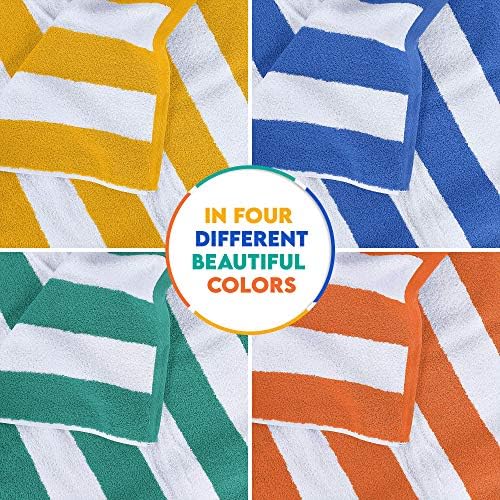 Utopia Towels 4 Pack Cabana Stripe Beach Towels 30x60 Inches