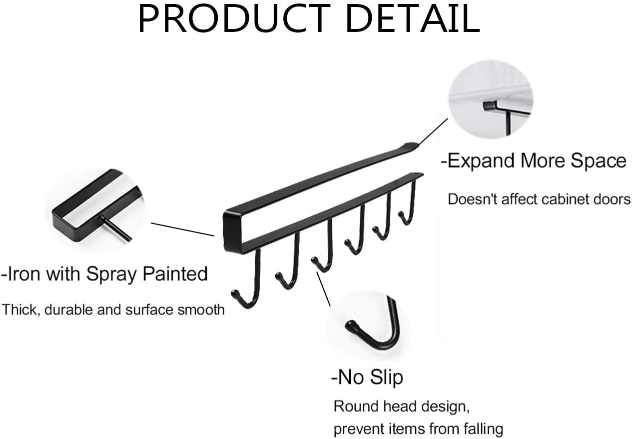 Iron Mug Holder with Adhesive Nails - 2 Pcs