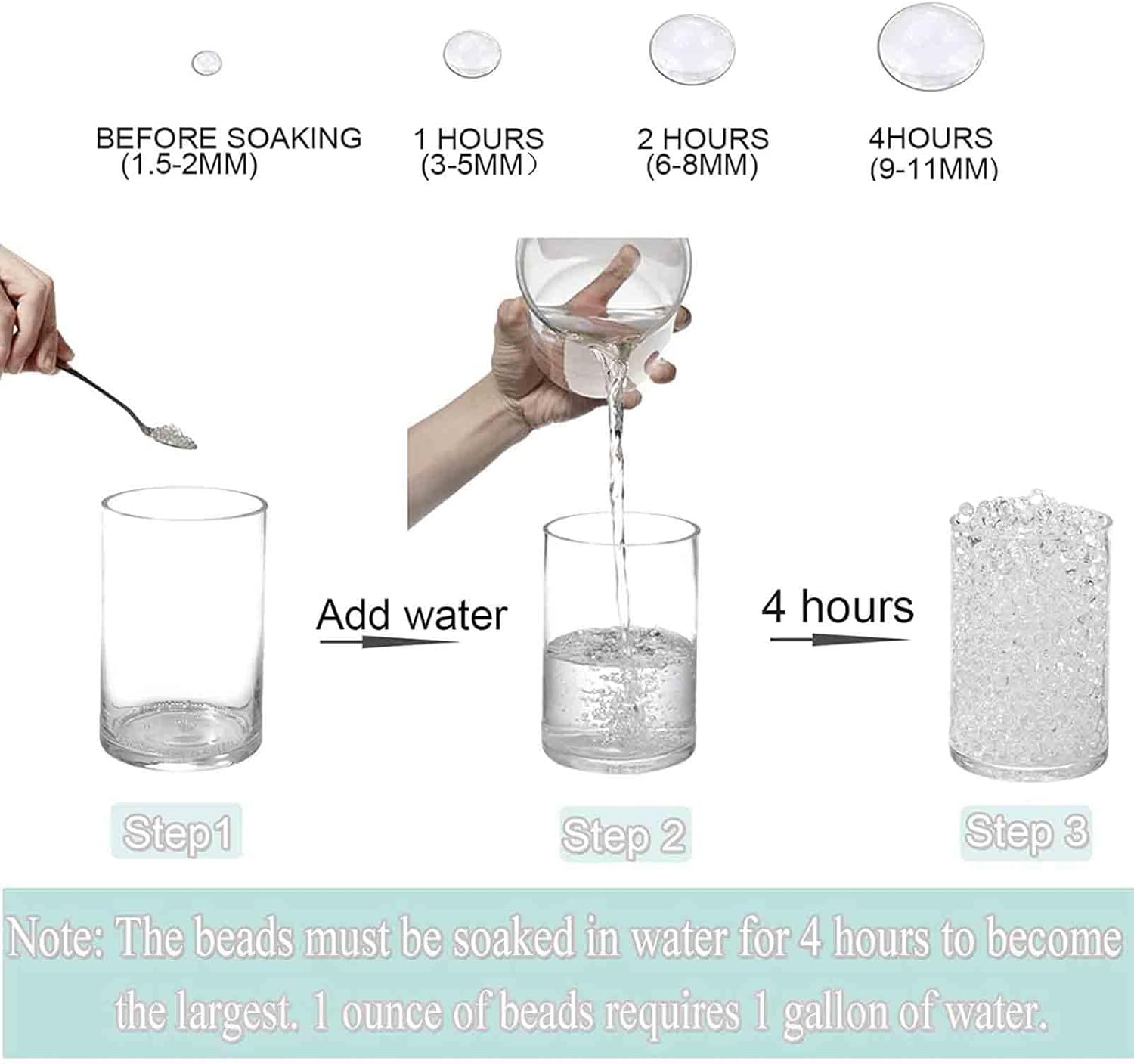 FALAMON 140000 Clear Water Gel Beads for Vase Filler