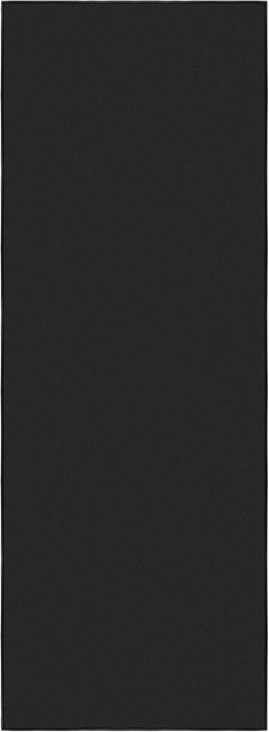 Ottomanson Hallway Runner Rug 22 x 6 Non-Slip Black