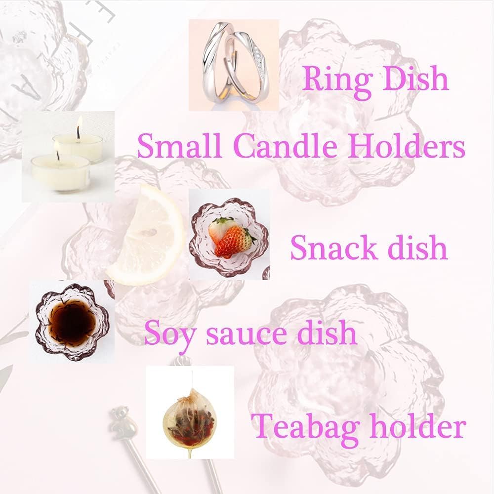 Elegant Cherry Blossom Glass Candle Holders Set of 6