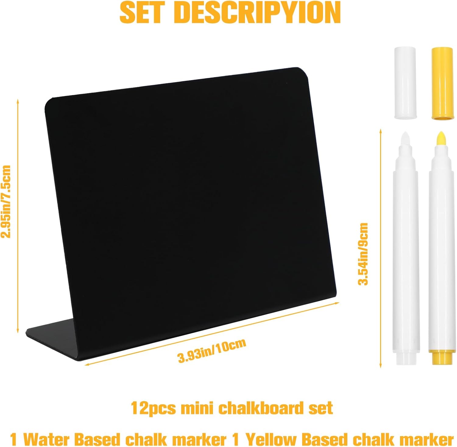 DAZLUTE 12 Pack Mini Chalkboard Signs With 2 Markers