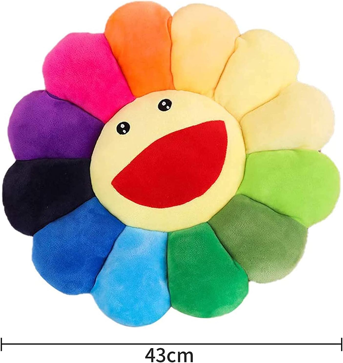 SNEPOO Smile Face Plush Rainbow Floor Pillow