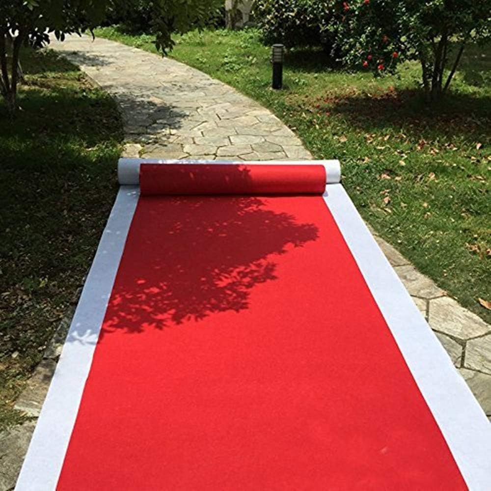 HUAHOO Red Aisle Runner Carpet Rug for Weddings and Events