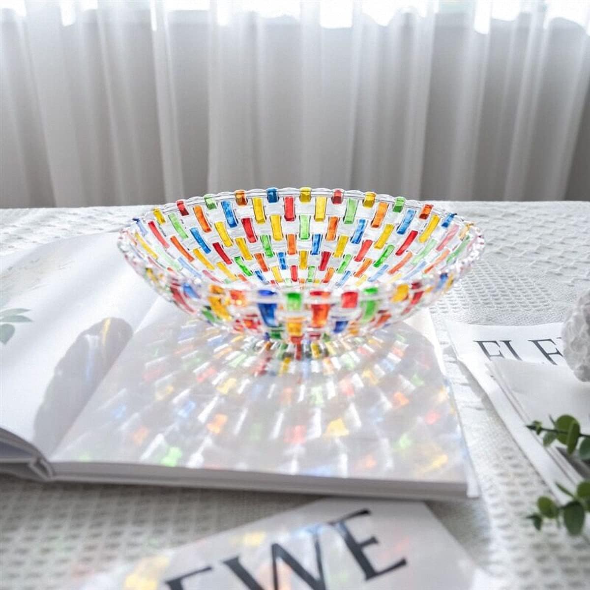 Hand Painted Woven Glass Salad Bowl Decoration