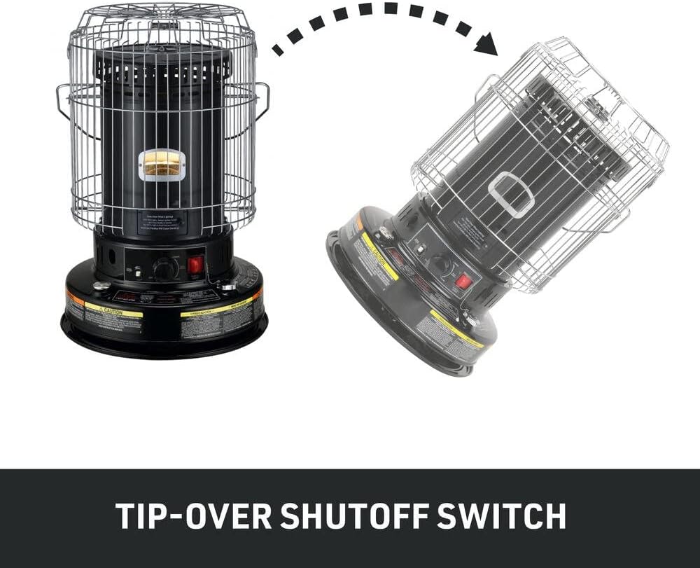 23800 BTU Convection Kerosene Heater for Indoor Use Portable Black