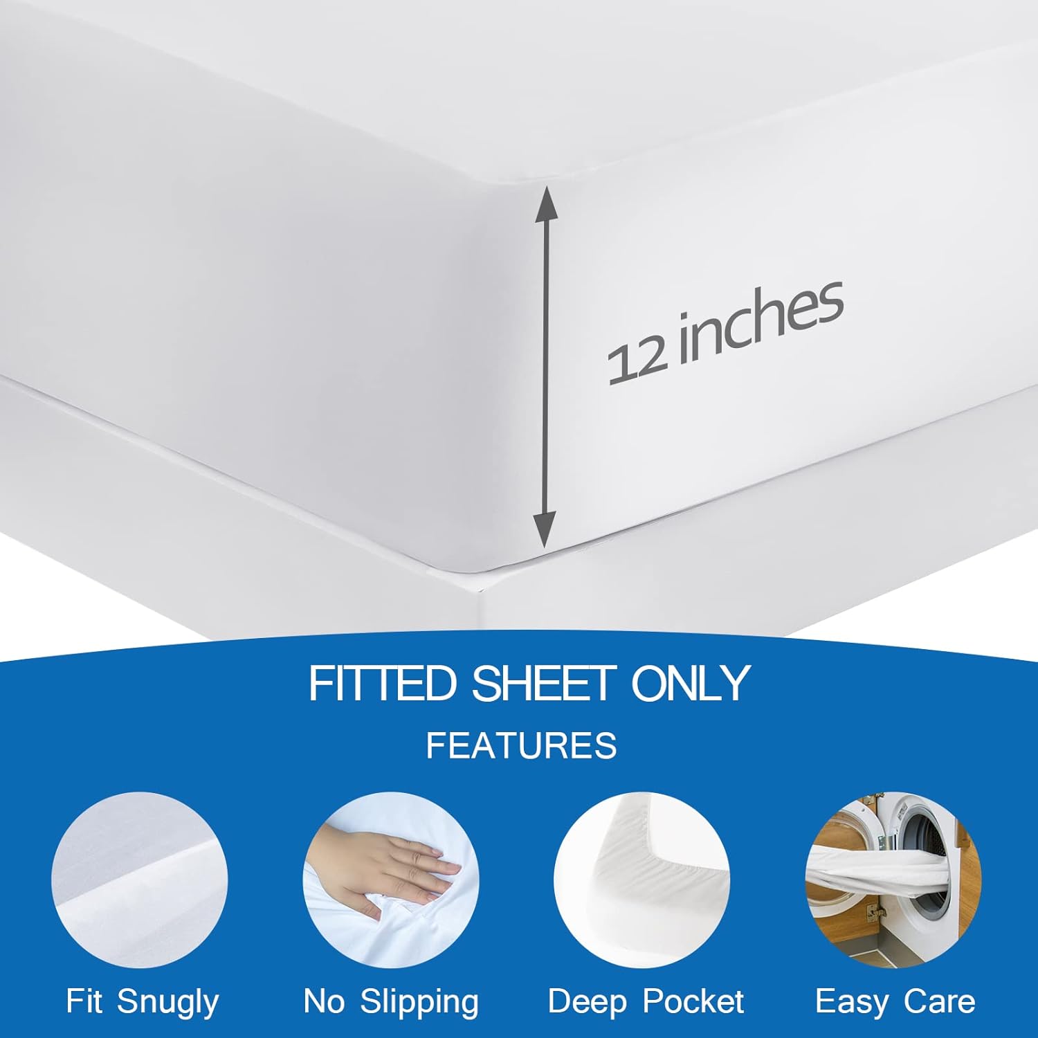 Coldwind Twin Fitted Sheet White 39x75