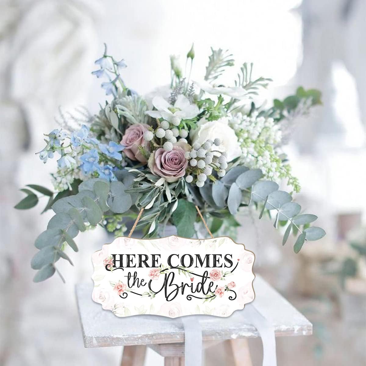 CHDITB Here Comes The Bride Wooden Wall Sign 12x5