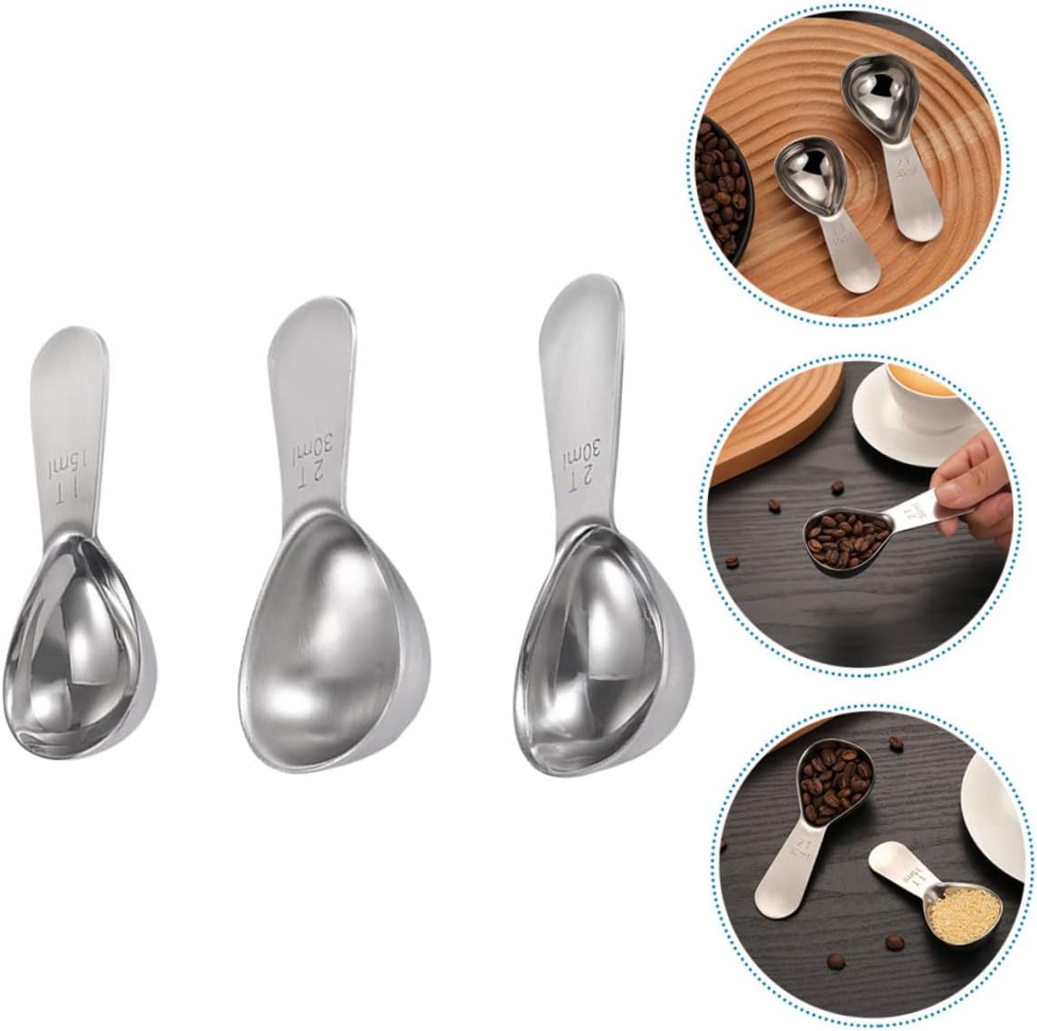 Cabilock 3 Pcs Stainless Steel Measuring Spoon Set