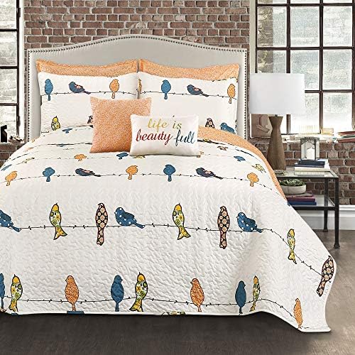 Lush Decor Rowley Birds Quilt Set 7 Piece Full Queen
