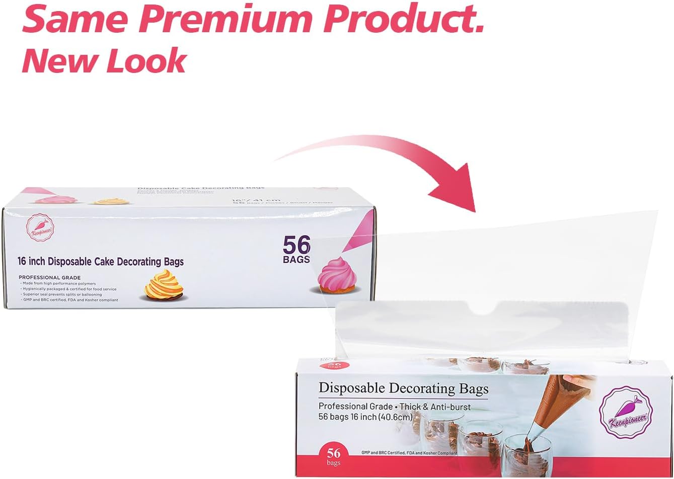 Keenpioneer Disposable Cake Decorating Bag 56 Count