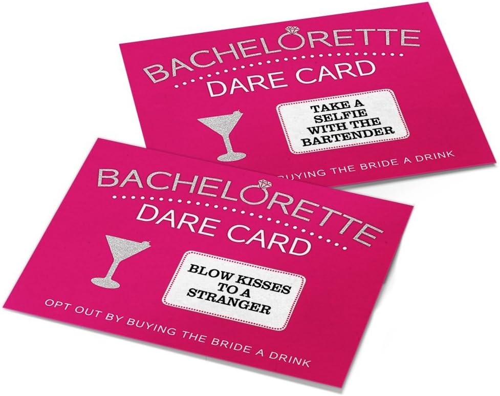 Printed Party Bachelorette Dare Card Game 20 Cards