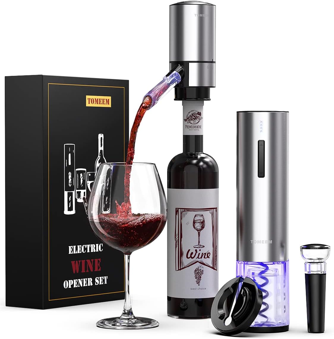 TOMEEM 4-in-1 Electric Wine Gift Set