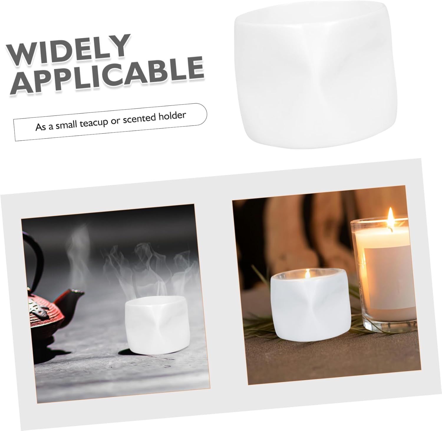 Ipetboom Mini White Porcelain Teacup Candle Holder