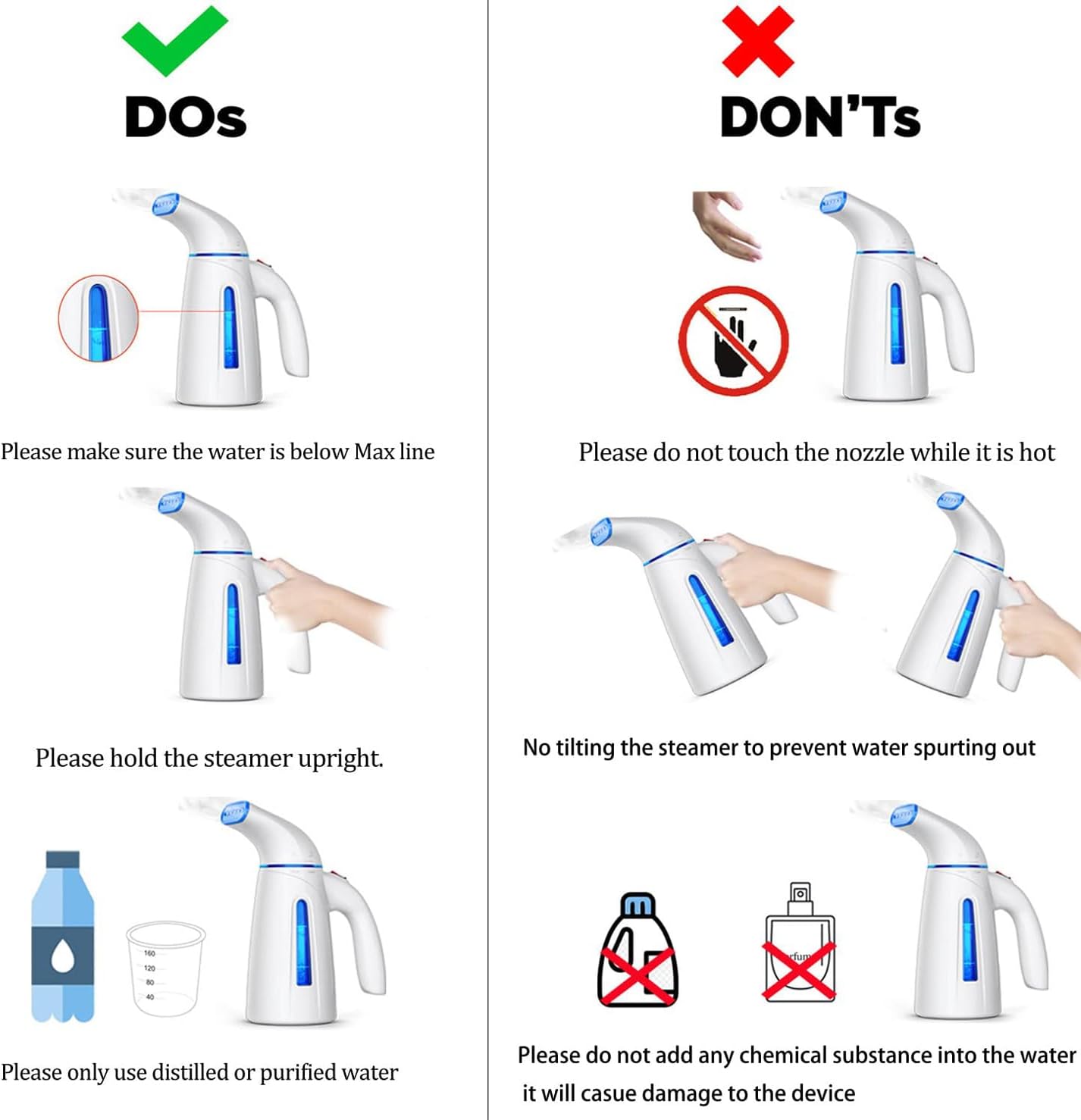 OGHom Handheld Garment Steamer 240ml 700W 120V