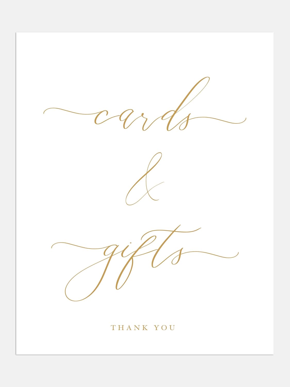 White and Gold Wedding Gift Sign with Linen Texture