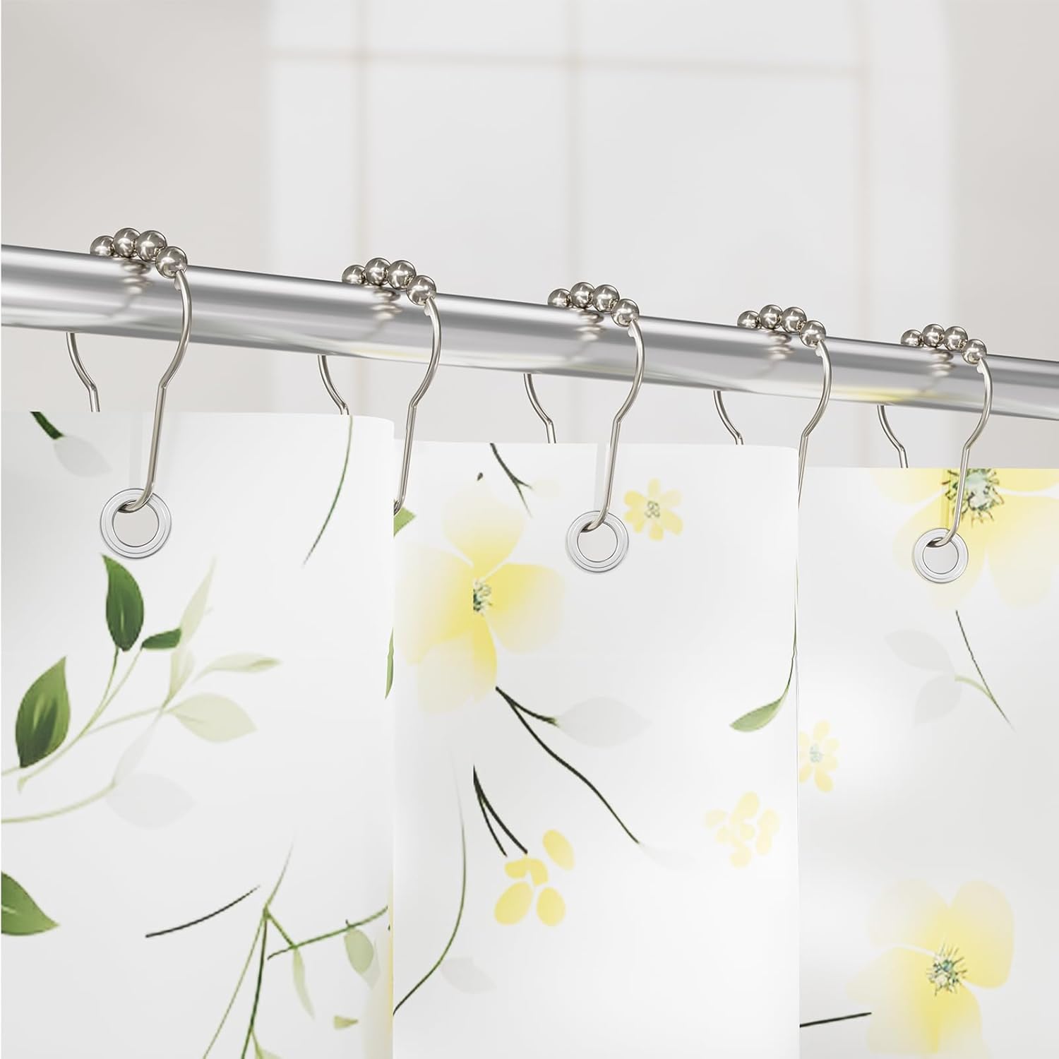 Amazer Decorative Stainless Steel Shower Curtain Hooks Set of 12