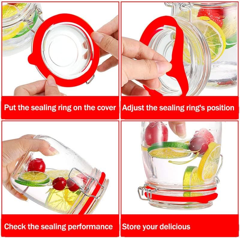 Silicone Gasket Replacement for Mason Jar Lids 10pcs Red Airtight Seals