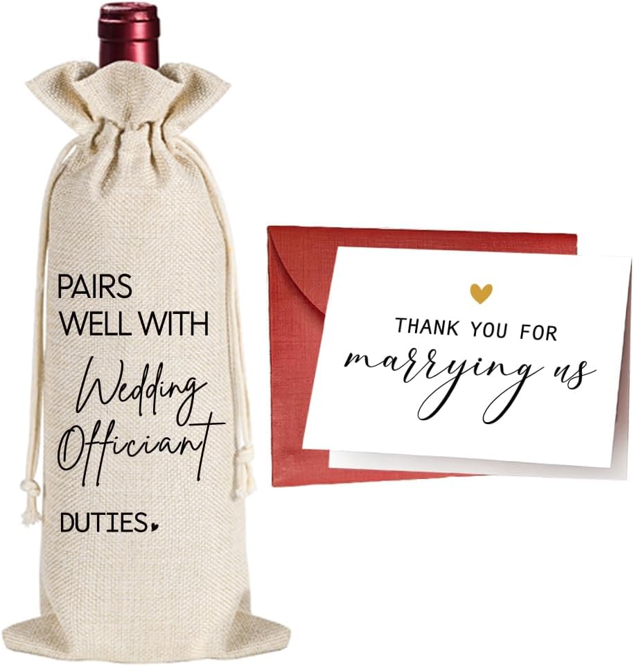 Thank You Wine Bag for Wedding Officiant