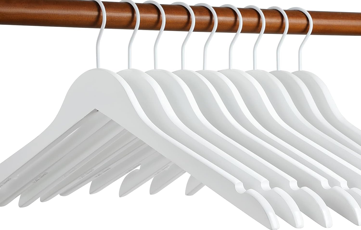 TOPIA HANGER Premium White Wooden Bride Hanger 10 Pack
