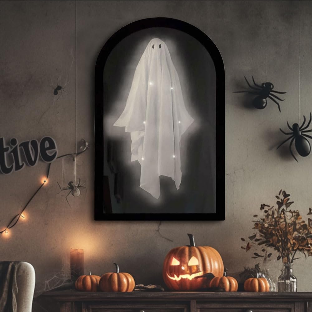 2025 Spooky Stewart Ghost Mirror with LED Lights