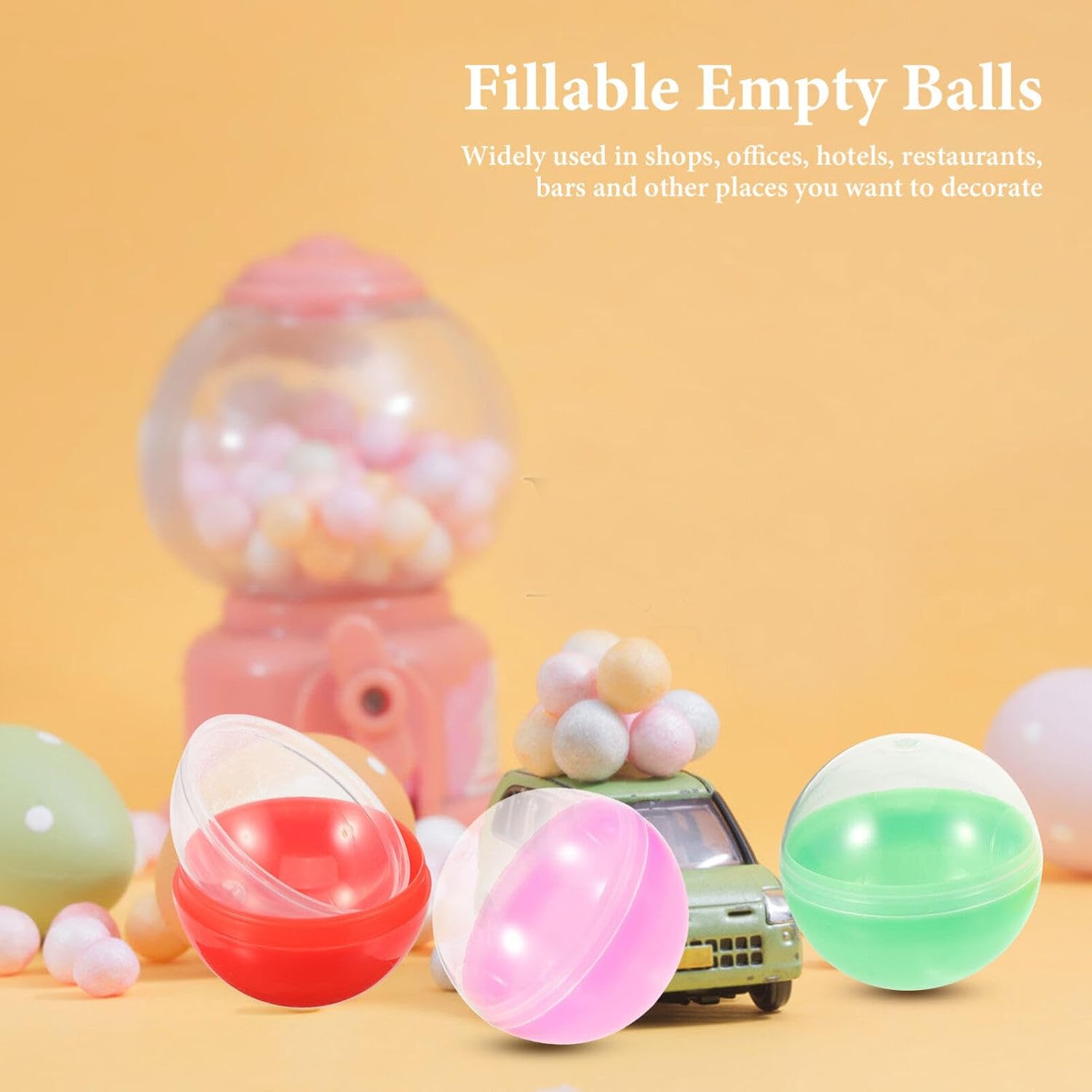 Cabilock 50pcs Fillable Round Acrylic Decorative Balls