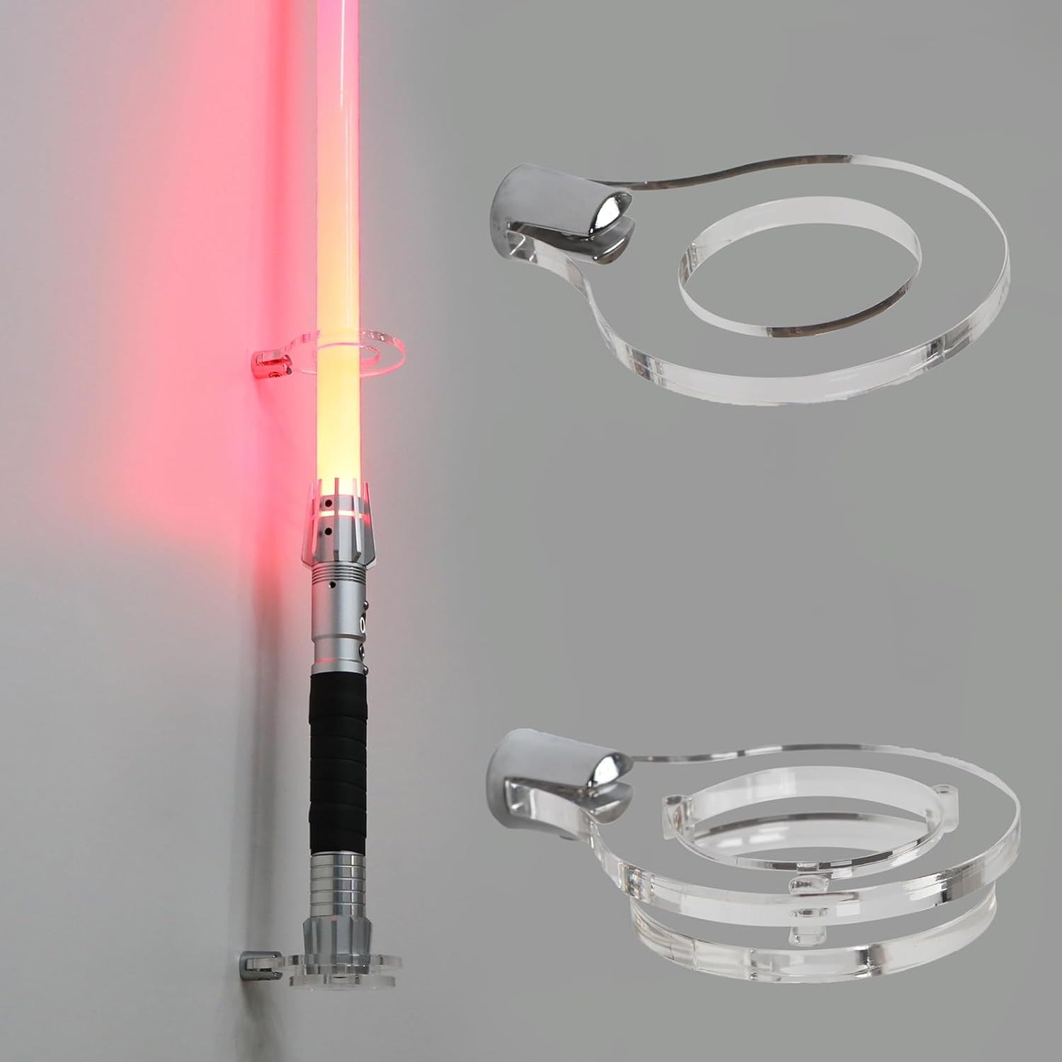 Lightsaber Stand Vertical Wall Display Shelf Transparent 1 Hole
