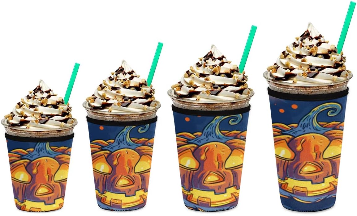 Halloween Pumpkin Candle Cup Insulator Sleeve for Cold Drinks