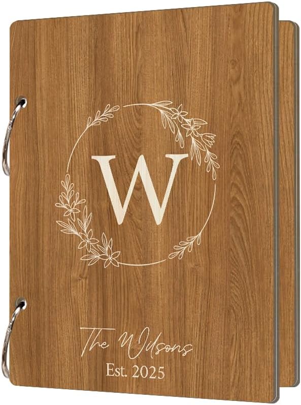 La Boda Personalized Wedding Card Holder Wooden Album with Metal Buckles