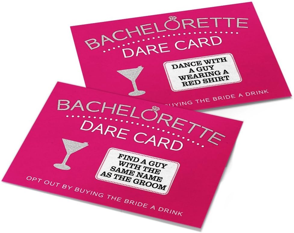 Printed Party Bachelorette Dare Card Game 20 Cards