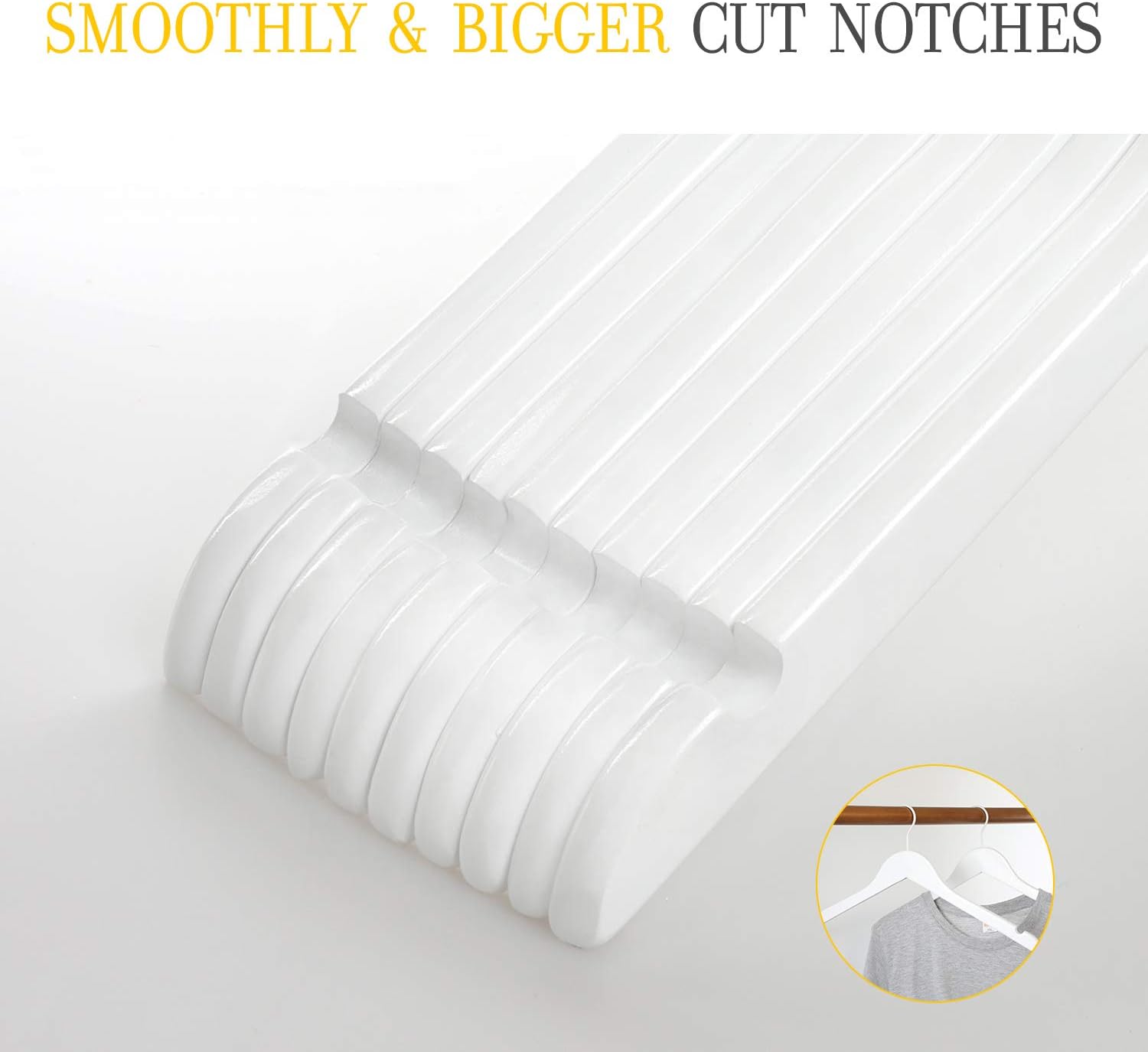 TOPIA HANGER Premium White Wooden Bride Hanger 10 Pack