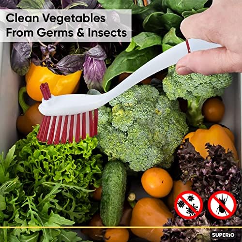 Superio Dish Brush with Handle for Kitchen and Bath