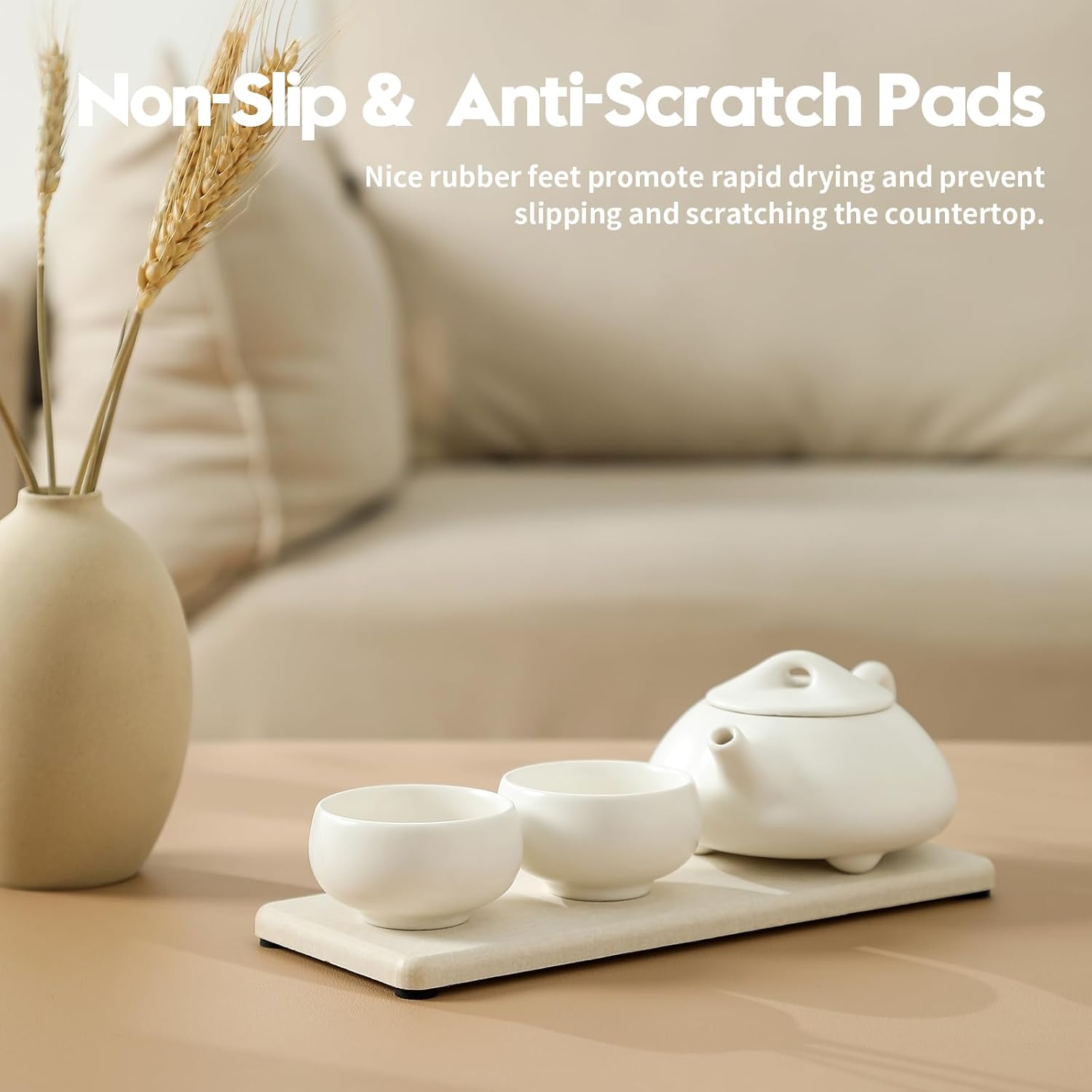 2PCS Bathroom Sink Vanity Trays Quick Drying Mat Organizer