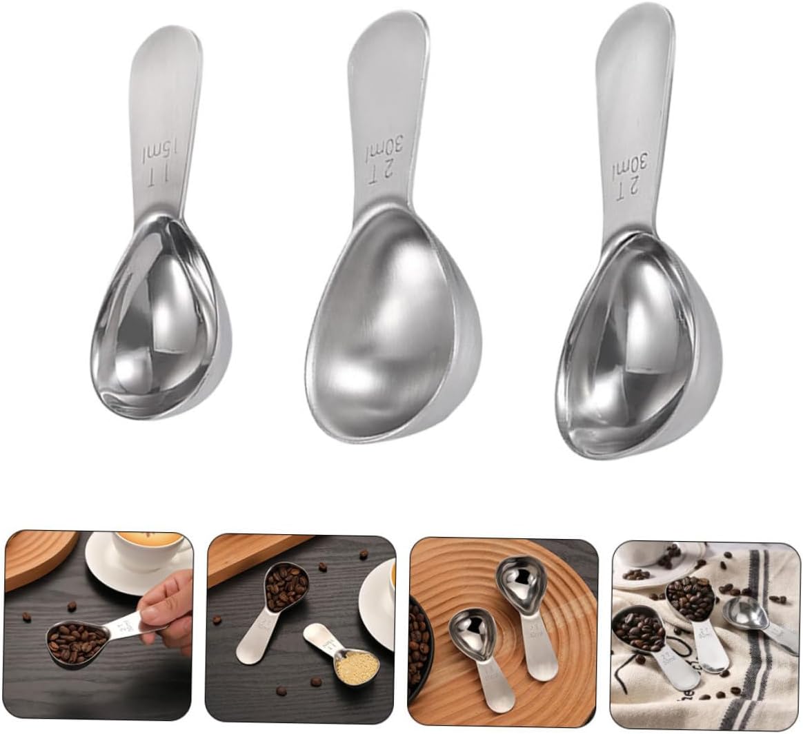 Cabilock 3 Pcs Stainless Steel Measuring Spoon Set