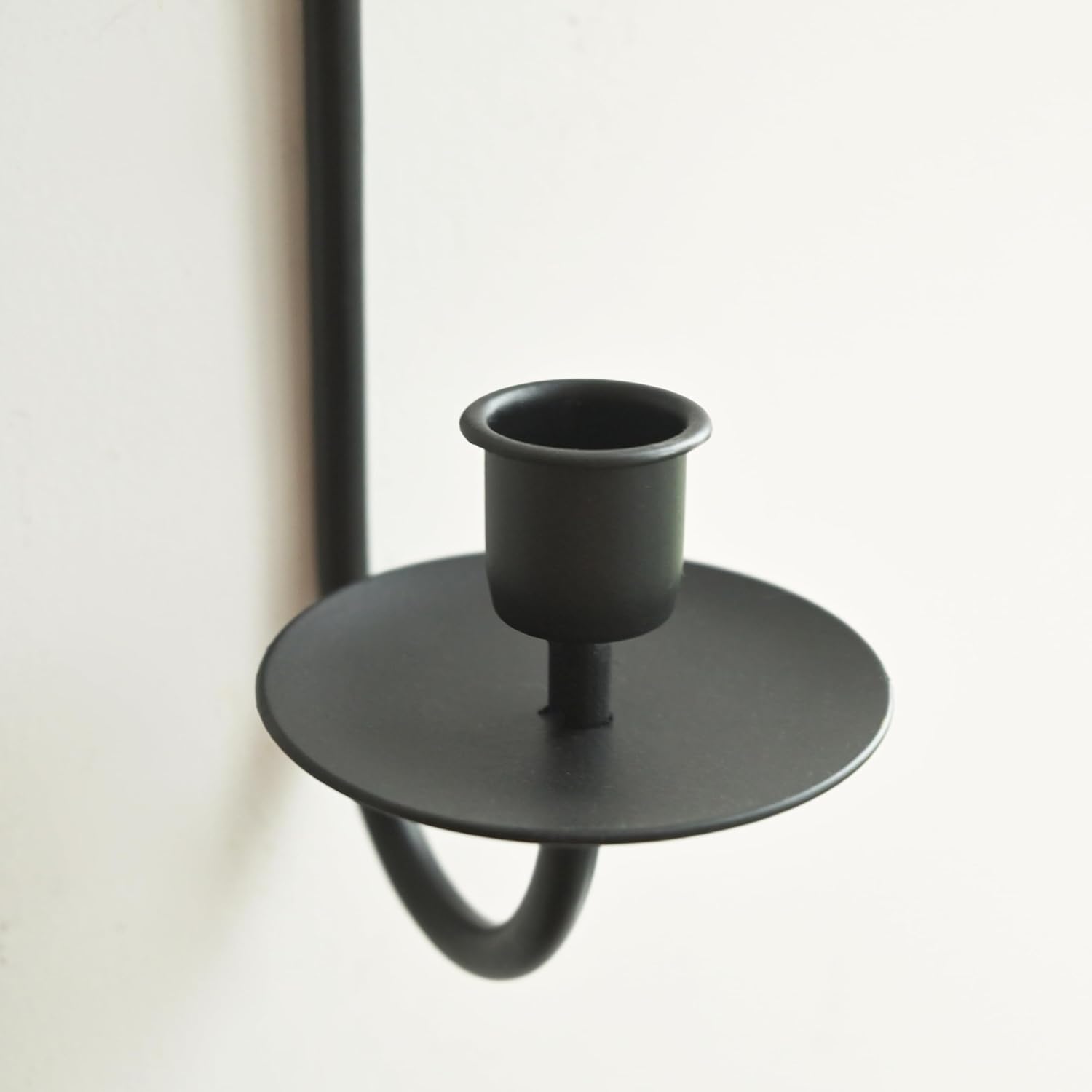 Remenna Wall Candle Sconce Holder Set of 2 Modern Black Wrought Iron