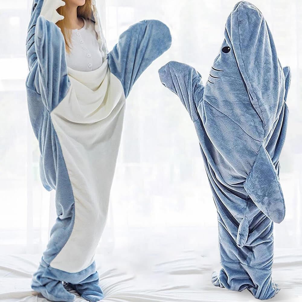 Shark Blanket Hoodie Onesie for Adults Kids