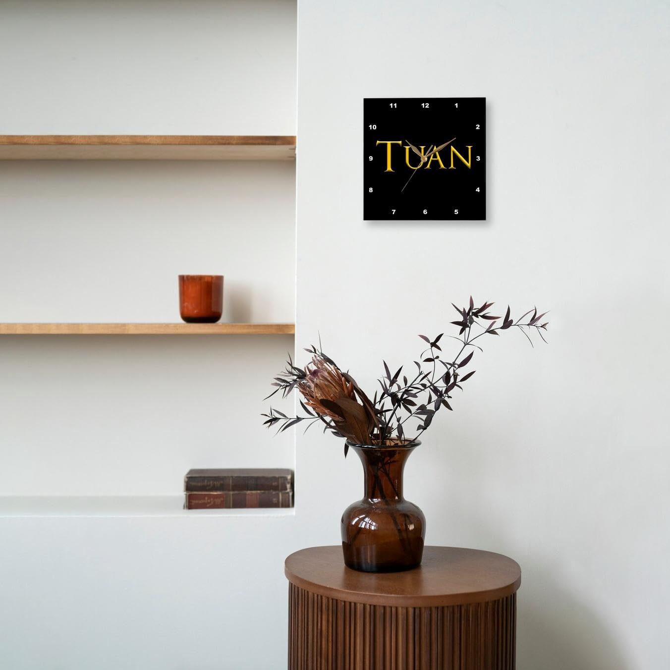 3dRose 13 Inch Silent Wall Clock with Baby Boy Name