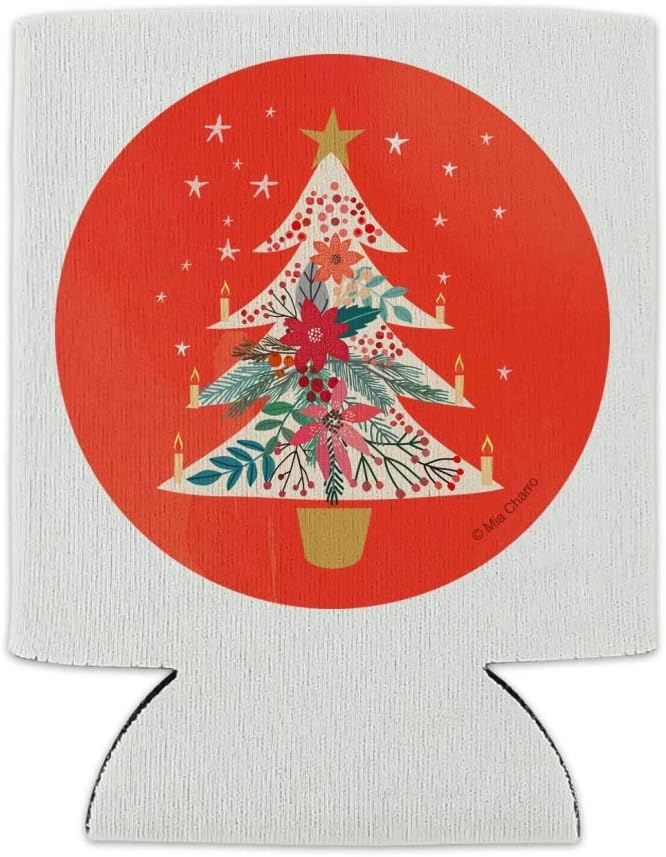Christmas Tree With Candles Can Cooler
