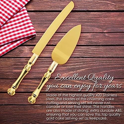 Homi Styles Gold Elegant Cake Knife and Server Set