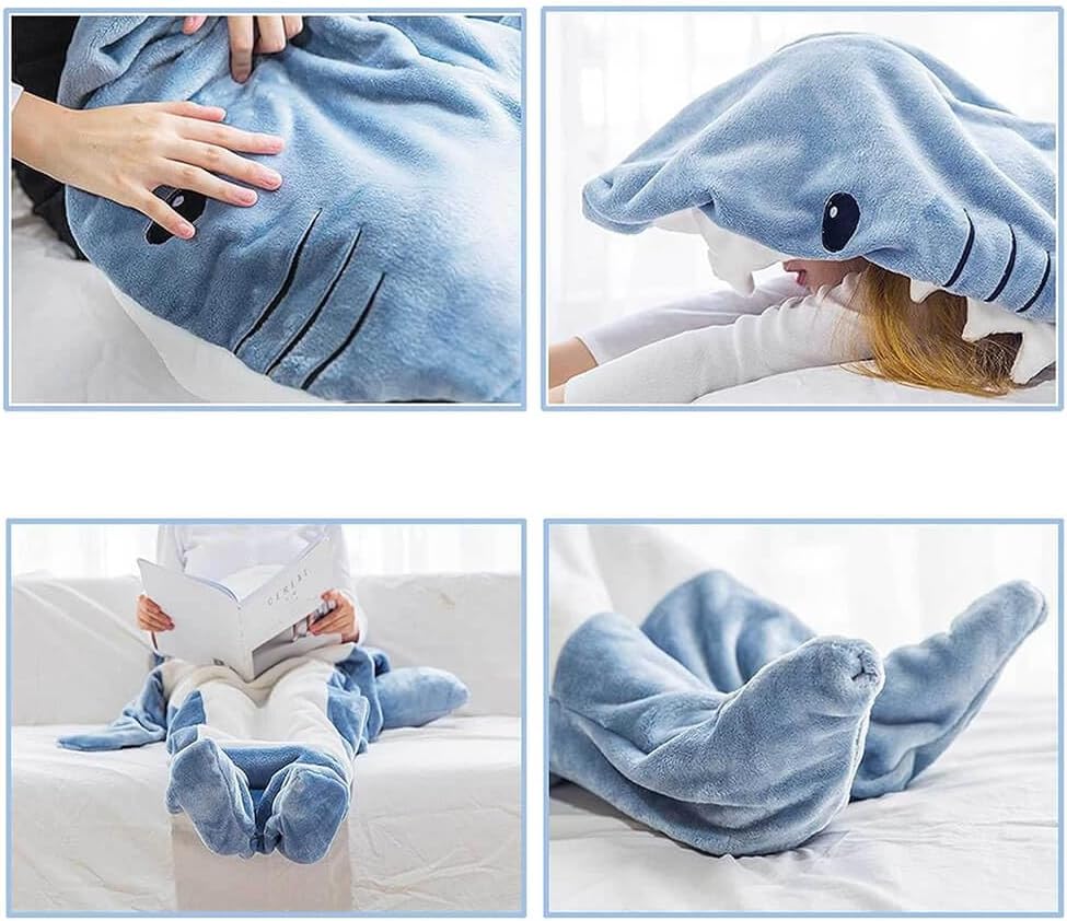 Shark Blanket Hoodie Onesie for Adults Kids