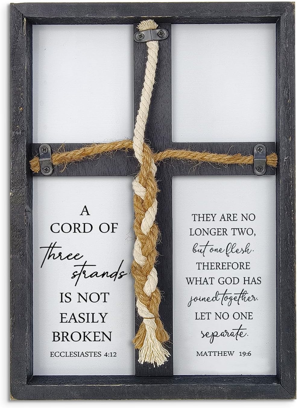 Three Strands Wedding Sign Wall Decor Unity Cross Black