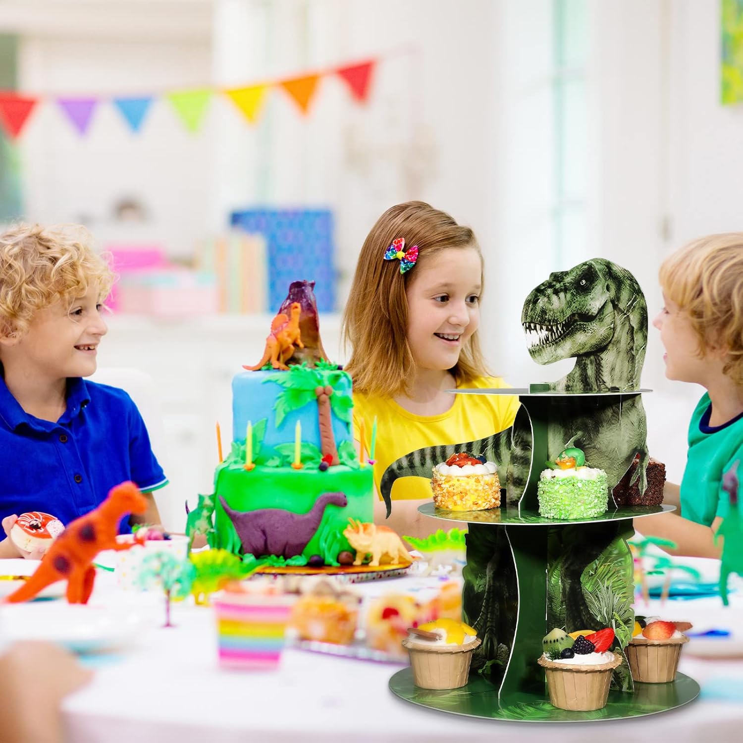 Censen 3 Tier Dinosaur Cupcake Stand Decorations