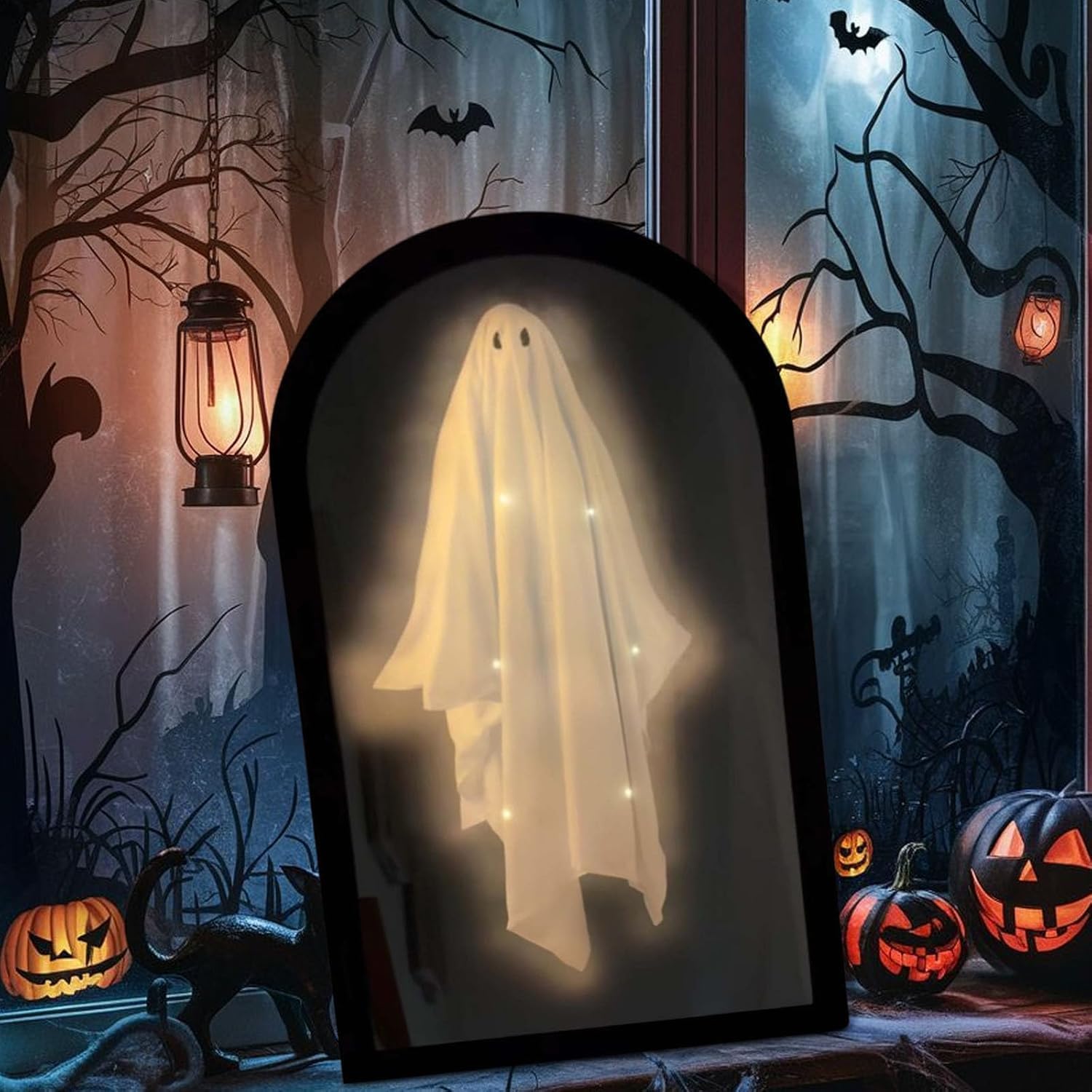 2025 Spooky Stewart Ghost Mirror with LED Lights