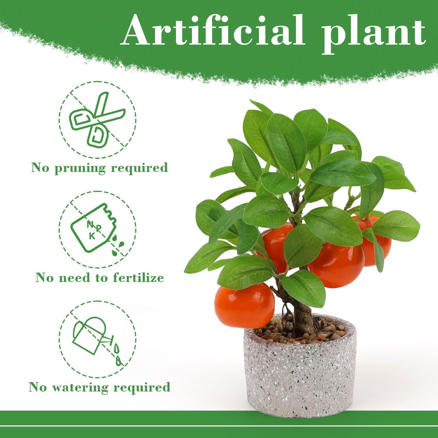 Woration Artificial Orange Tree Bonsai with Pot