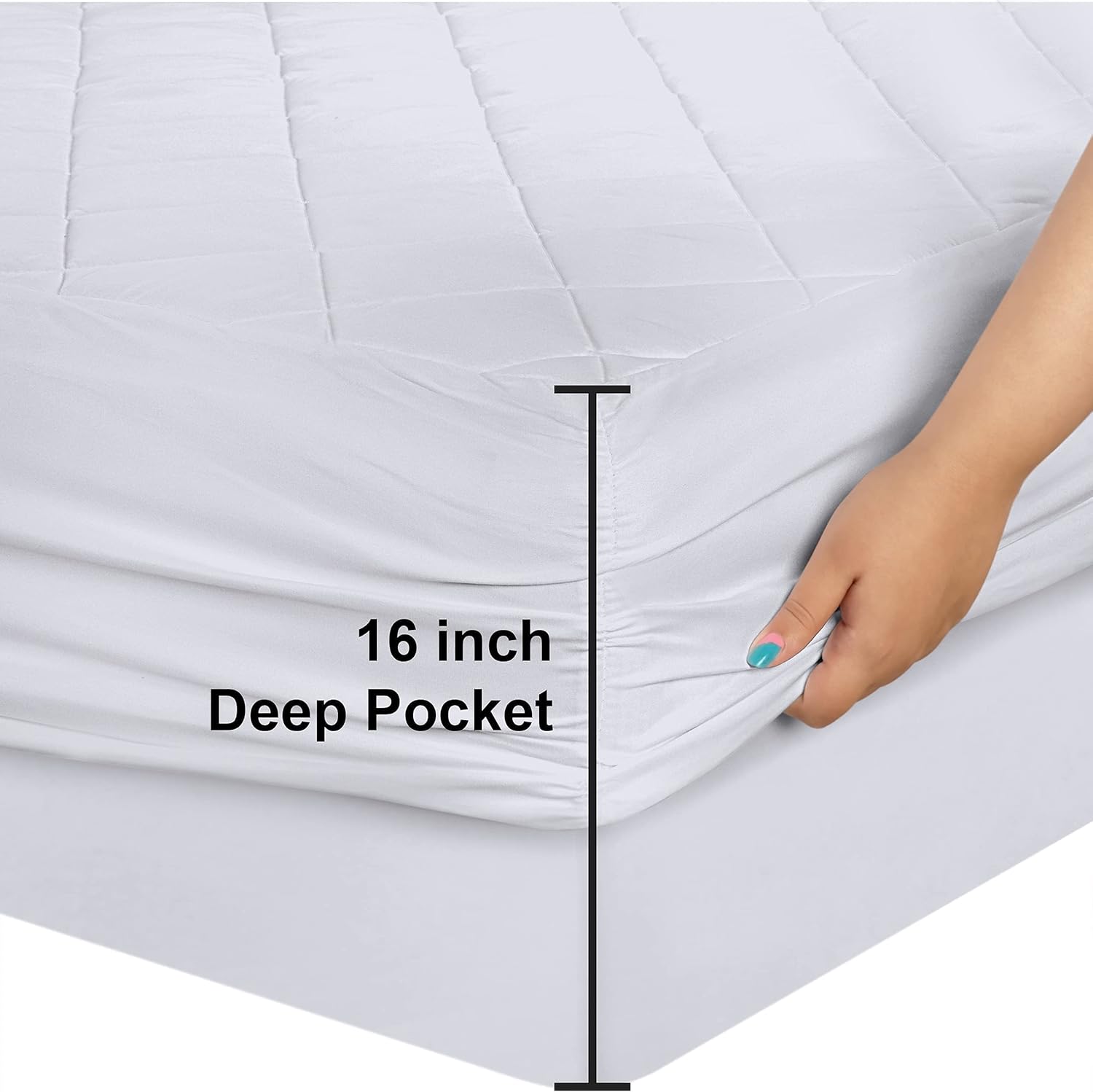 Utopia Bedding Quilted Fitted Mattress Pad Queen