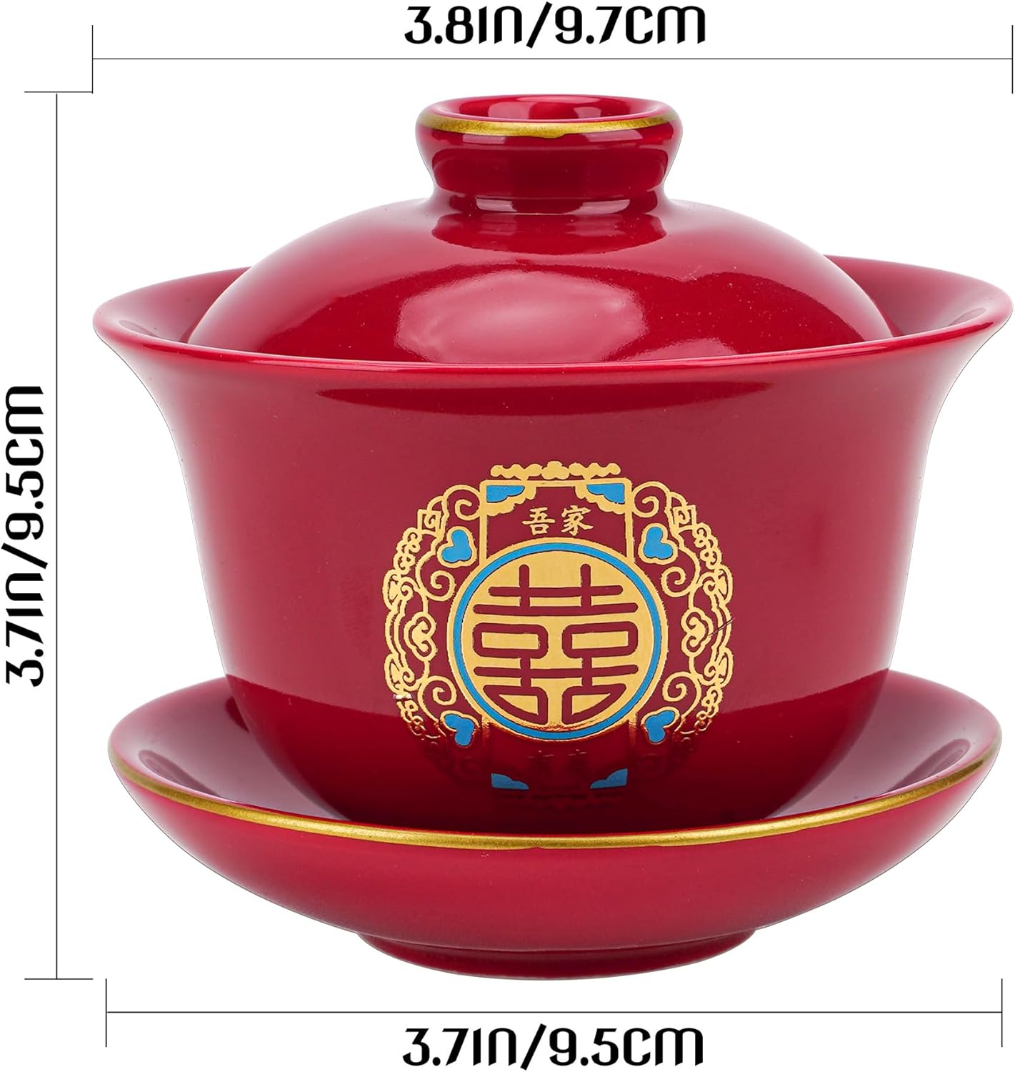 Chinese Red Tea Cup Set for Wedding Party