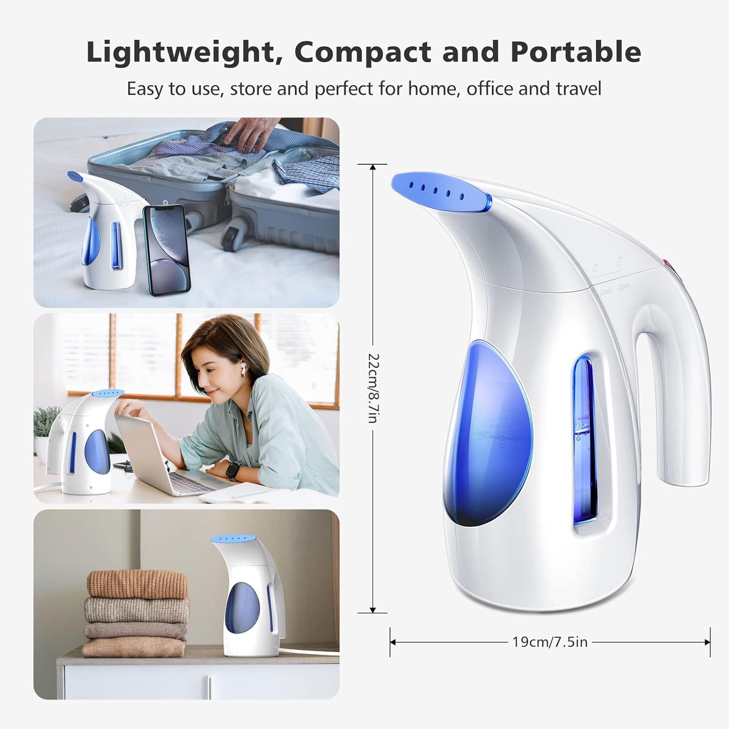 HiLIFE Steamer for Clothes 240ml Large Capacity 700W Portable Handheld