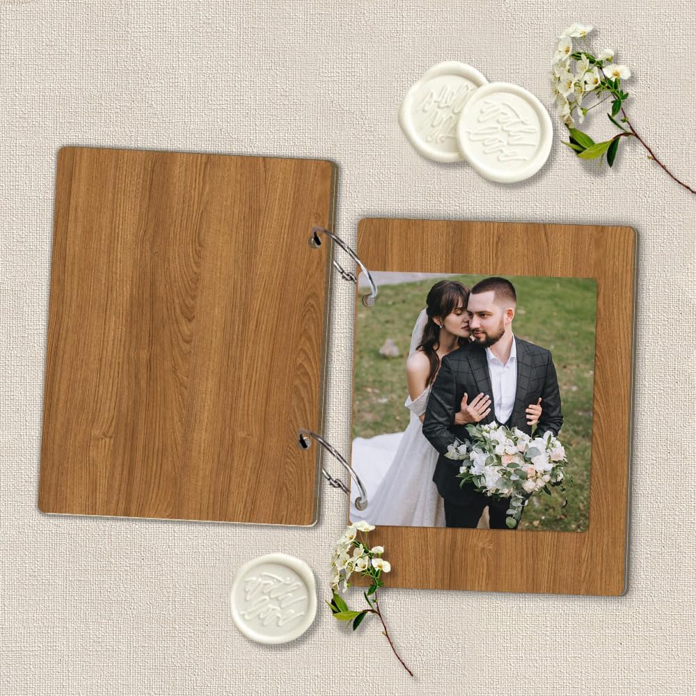 La Boda Personalized Wedding Card Holder Wooden Album with Metal Buckles