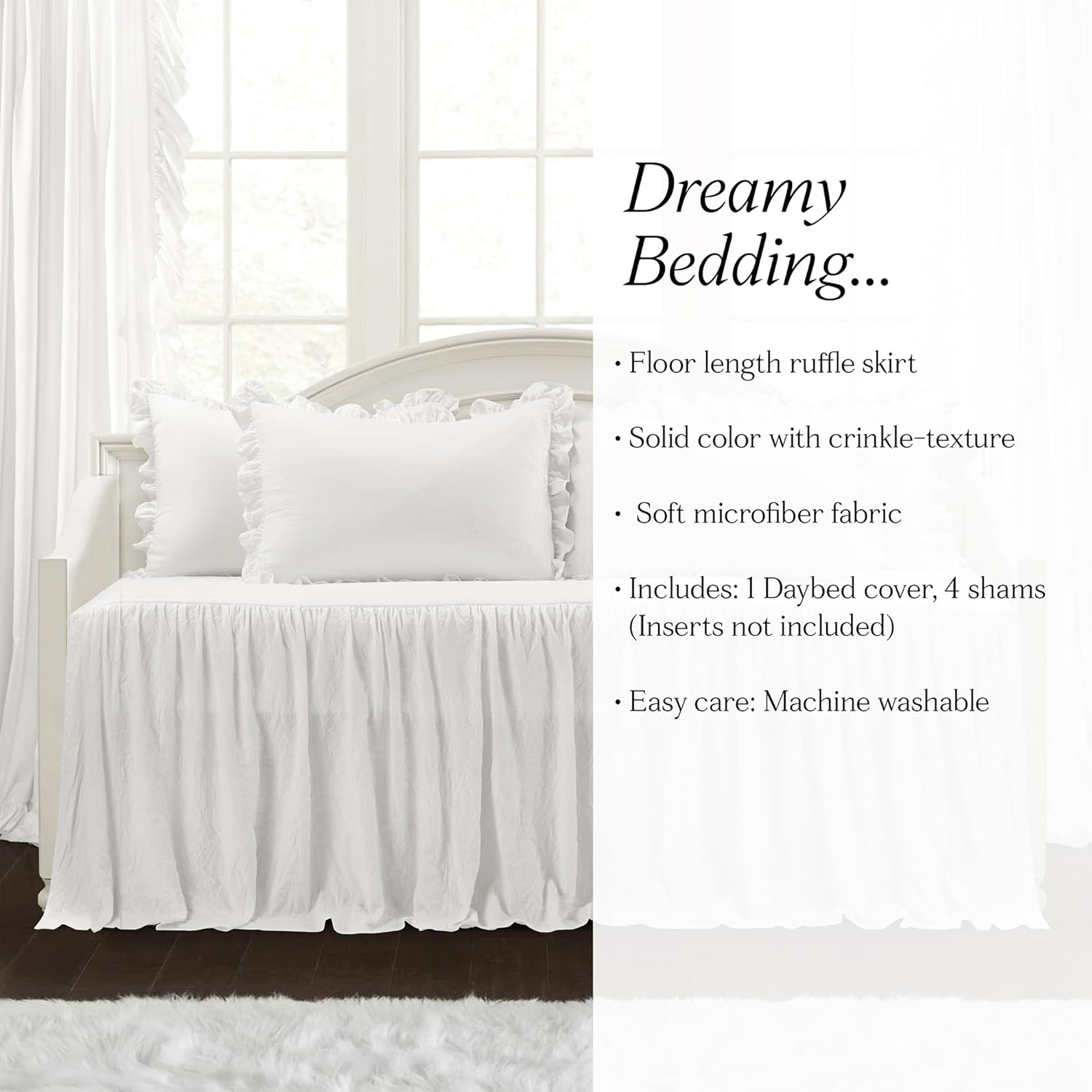Lush Decor Ruffle Skirt Daybed Cover 5 Piece Set